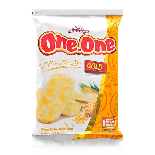 Bánh gạo mặn One-One gold phô mai ngô gói 118g(20) 0